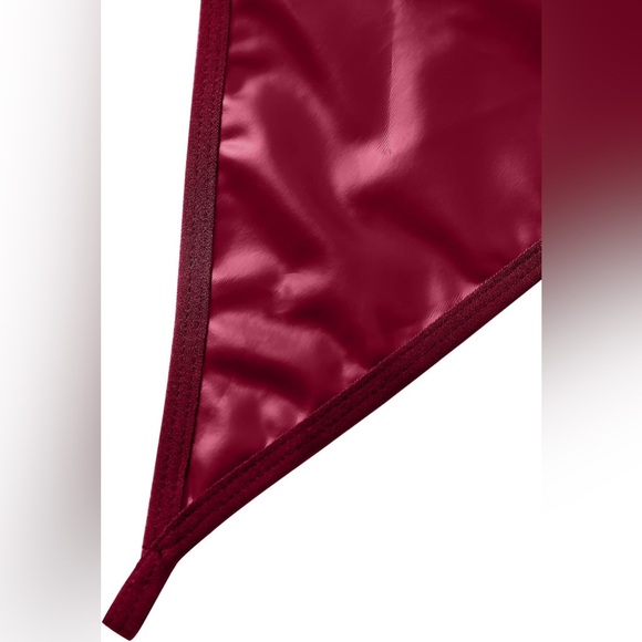 NEW - Sexy Burgundy Pu Leather‎ Strappy Underwire Garter Belt Lingerie Set - Picture 4 of 6